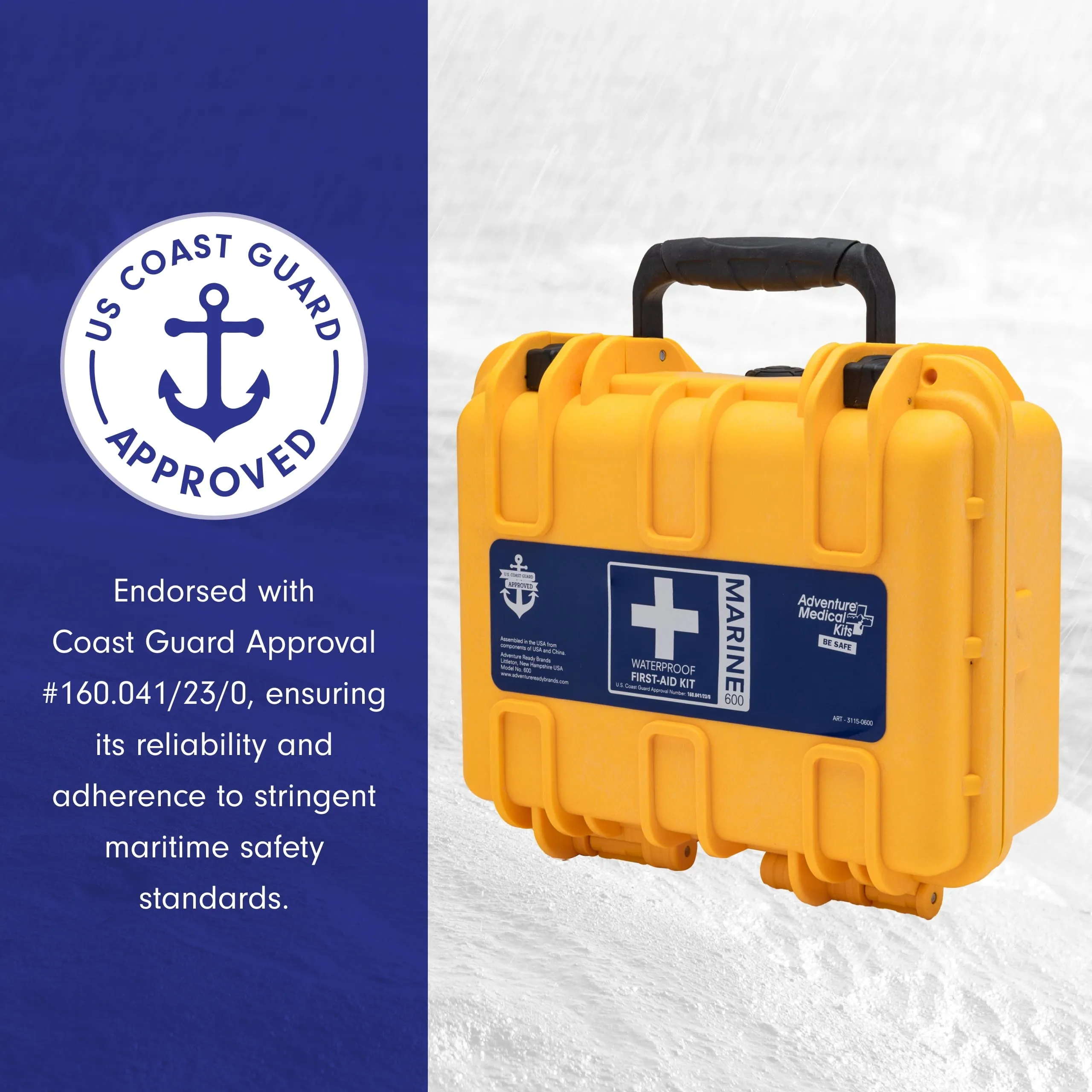 Marine First Aid Kit | USCG Approved 8-Person Medical Kit | Waterproof Emergency Medical Supply for Boaters
