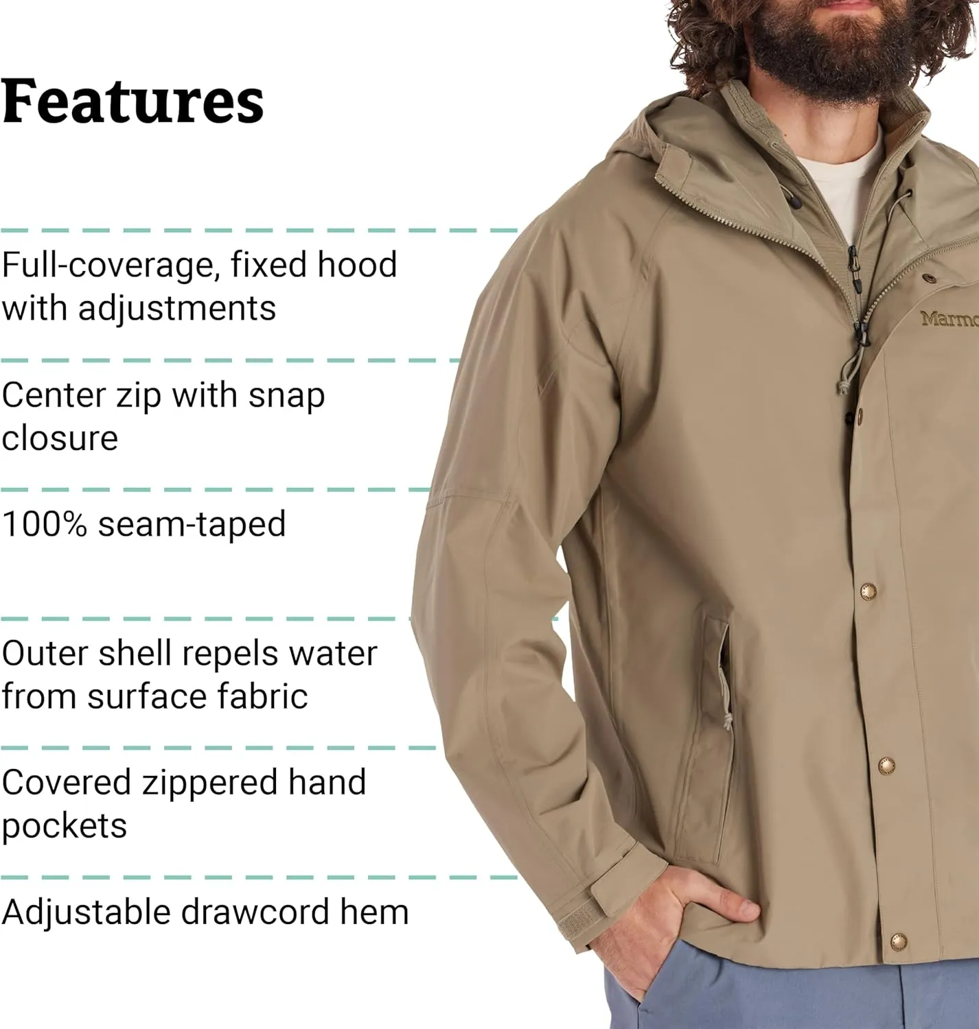 MARMOT Men's Cascade Waterproof Rain Jacket