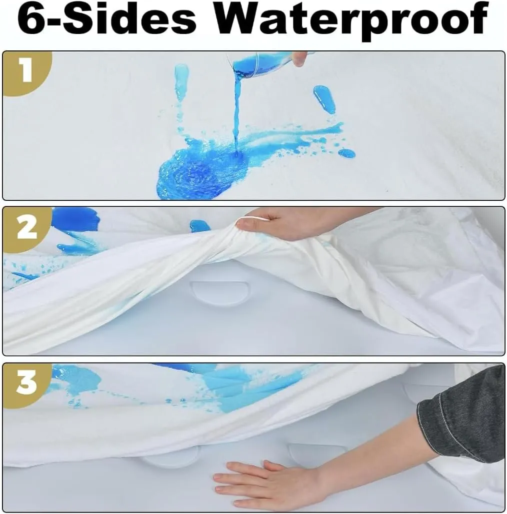MATTSHIELD Ultimate 3-Piece Kit - Bed Bug-Proof Mattress Cover Queen Size 100% Cotton Top   2 Pillow Protectors with Zipper - 6 Sided Waterproof Encasement, Total Defense Kit