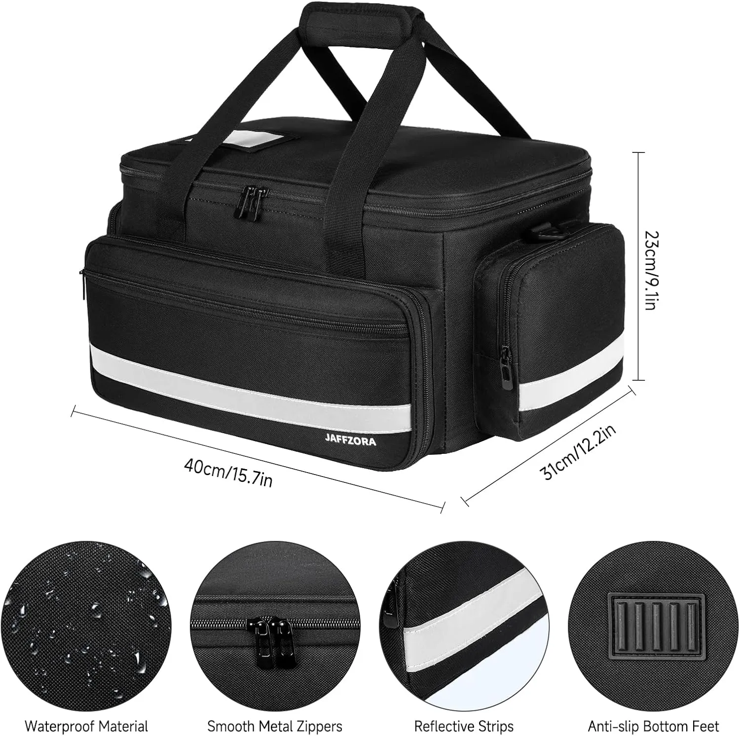 Medical Bag, Medical Equipment Case Empty, Large Home Health Nurse Bag with Shoulder Strap, Medication First Aid Organizer for Therapist, Doctors, Nursing Students (Black)