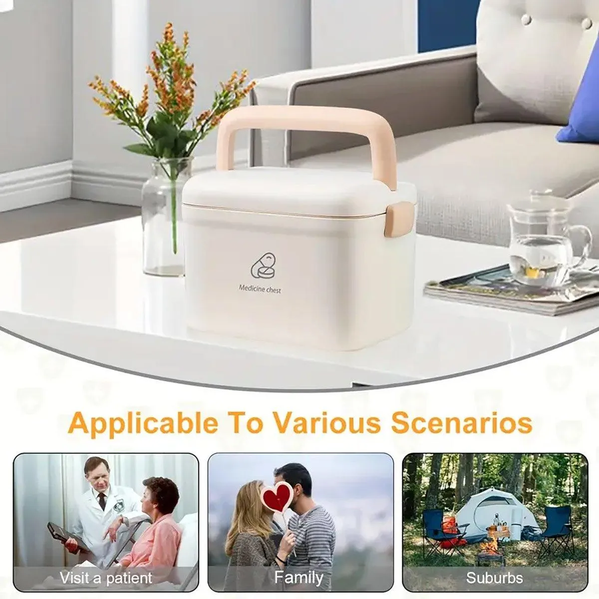 Medicine Cabinet Household Organizer Storage Emergency First Aid Kit Organizer