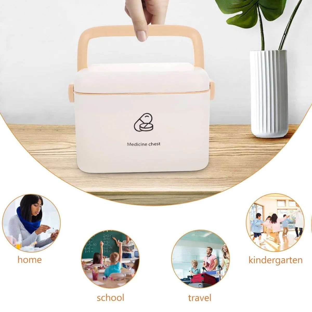 Medicine Cabinet Household Organizer Storage Emergency First Aid Kit Organizer