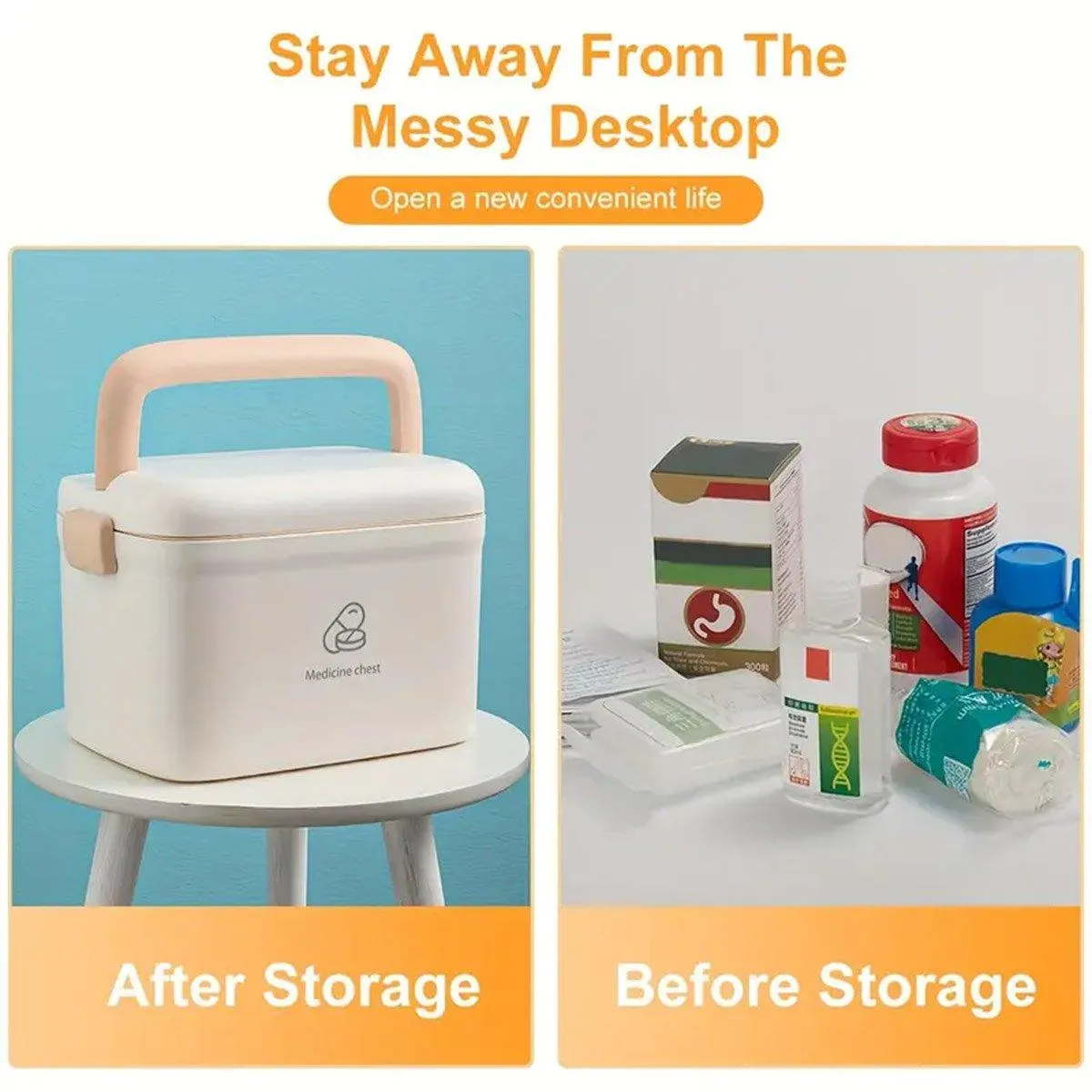 Medicine Cabinet Household Organizer Storage Emergency First Aid Kit Organizer