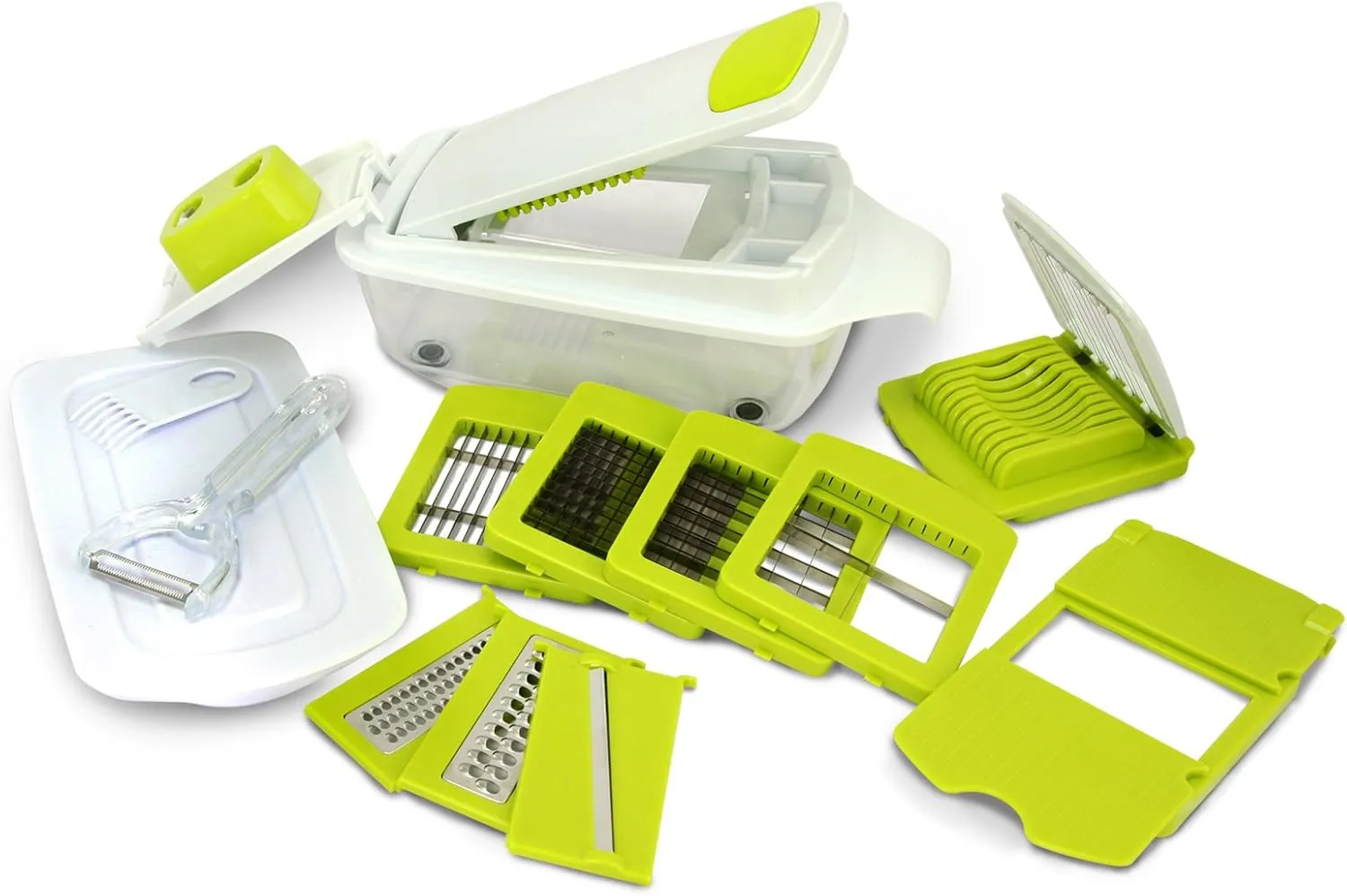 Megachef 8-in-1 Multi-Use Slicer Dicer and Chopper Kitchen Multi-Use Tool Mandoline, Vegetable and Fruit Peeler and Soft Slicer (930103072M)