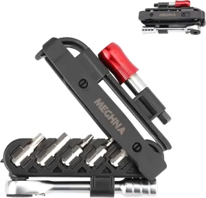 MEGHNA Bike Ratchet Wrench Set Bike Repair Tool Portable Bike Tool Multifunctional Tools Foldable Allen Wrenches Screwdriver Tool Set Hexagon Wrench with Tire Levers