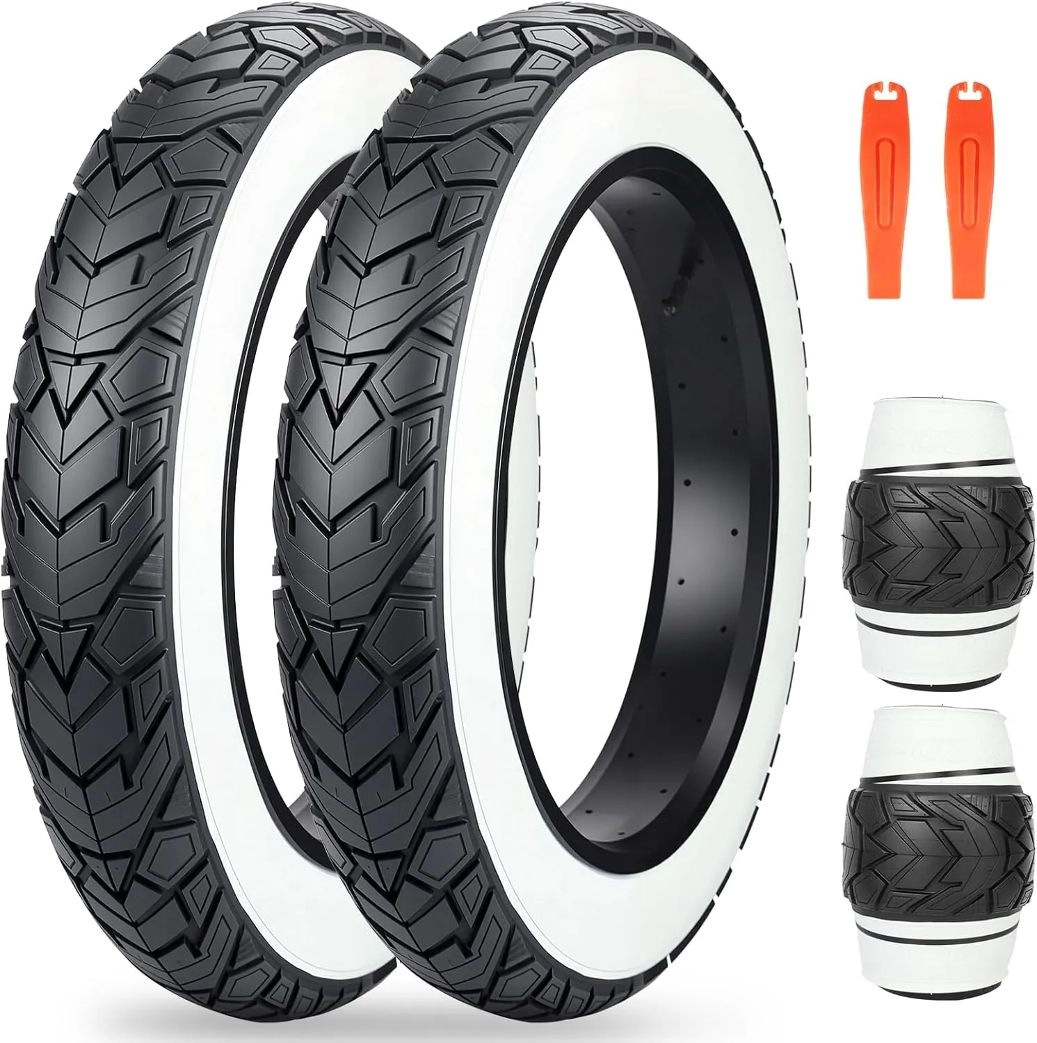 MEGHNA Fat Bike Tire 20/26 x 4.0 inch Mountain Bike Tire Fat Tire 20/26 inch Heavy Duty Deep Grooves Foldable Replacement All Terrain