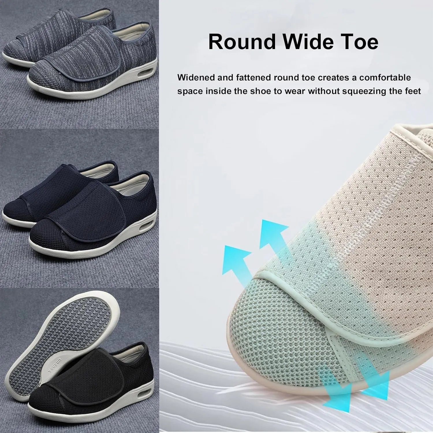 Men's Diabetes,Waterproof Hiking Shoes for Sensitive Feet