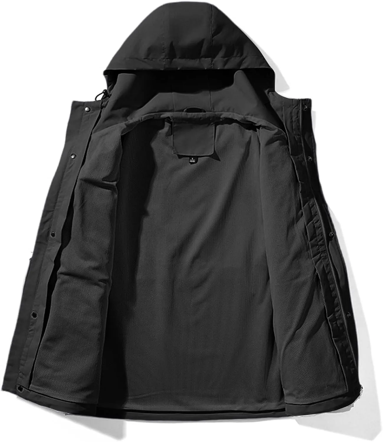 Mens Hooded Jacket with Pocket Outdoor Athletic Fashion Casual Rain Jacket Basic Coat Travel Hiking Cycling Fall Winter