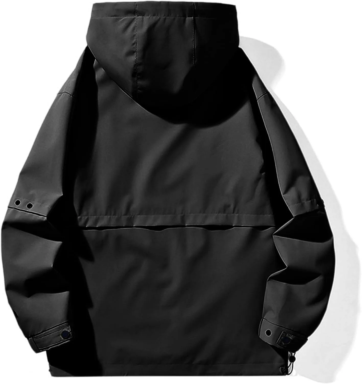 Mens Hooded Jacket with Pocket Outdoor Athletic Fashion Casual Rain Jacket Basic Coat Travel Hiking Cycling Fall Winter