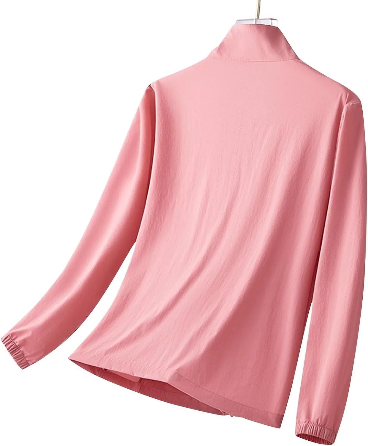 Mens Long Sleeve Sun Protection Shirts Casual Solid Color Full Zip Summer Coats with Pockets Lighweight UV