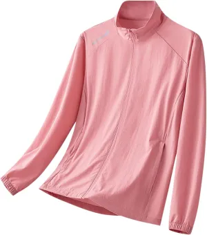 Mens Long Sleeve Sun Protection Shirts Casual Solid Color Full Zip Summer Coats with Pockets Lighweight UV