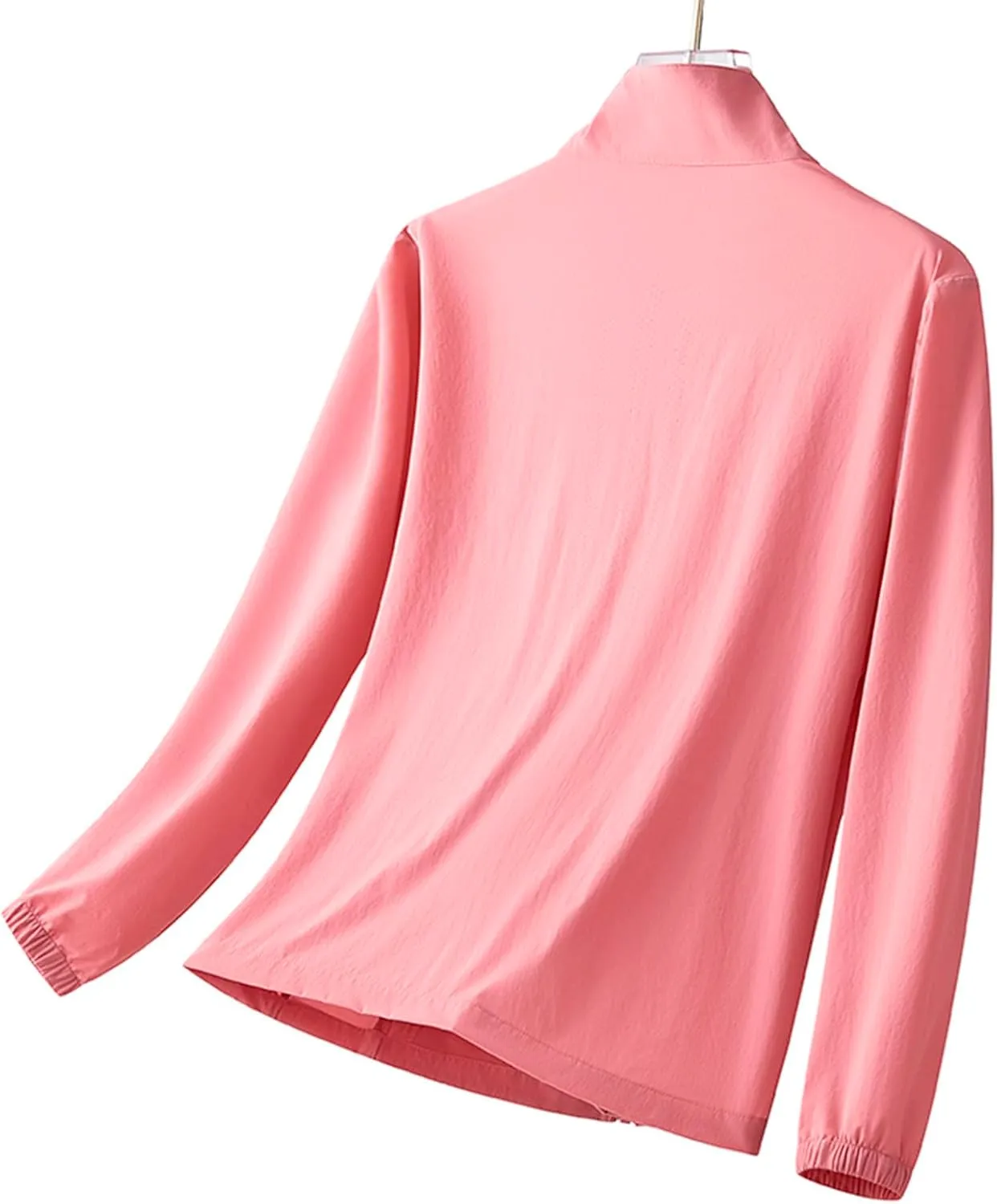 Mens Long Sleeve Sun Protection Shirts Casual Solid Color Full Zip Summer Coats with Pockets Lighweight UV