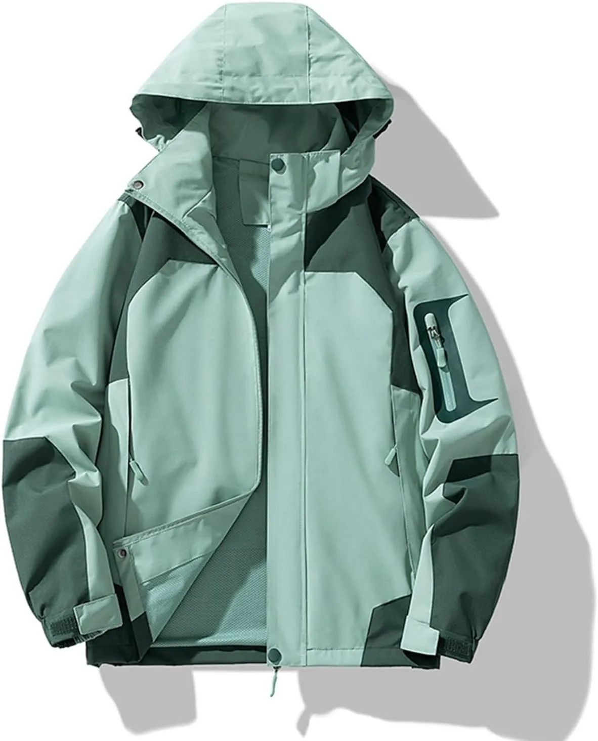 Mens Rain Jacket Lightweight Waterproof Rain Coats Poncho Sun Protective Outdoor Jacket with Hooded