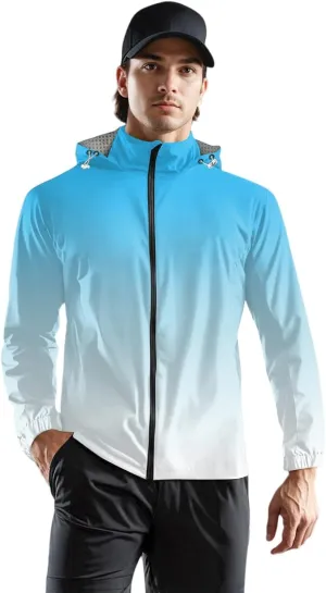 Mens Rain Jackets Waterproof with Hood Water Resistant Coat Breathable Rain Jacket Hiking Outerwear