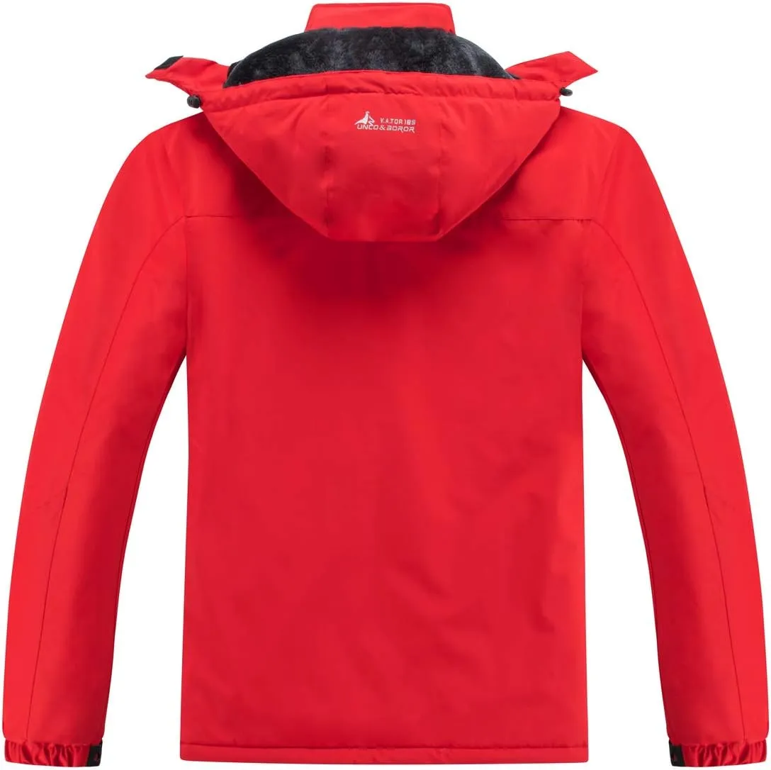 Men's Ski Jacket Warm Winter Snow Coat Waterproof Mountain Windbreaker Snowboarding Jacket Hooded for Hiking Traval