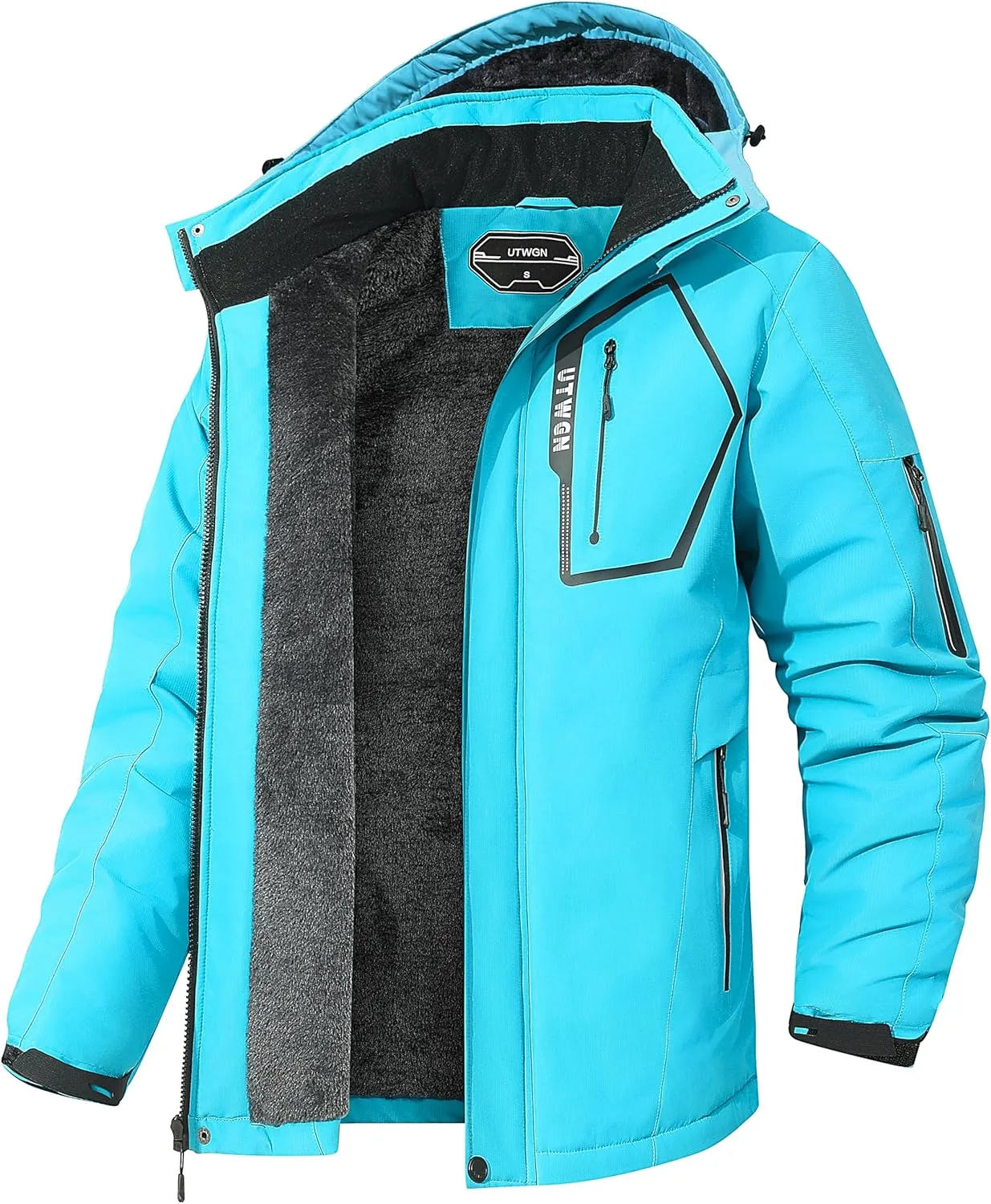 Men's Ski Jacket Winter Warm Snow Coat Waterproof Windbreaker Hooded Work Outerwear Snowboarding Jackets