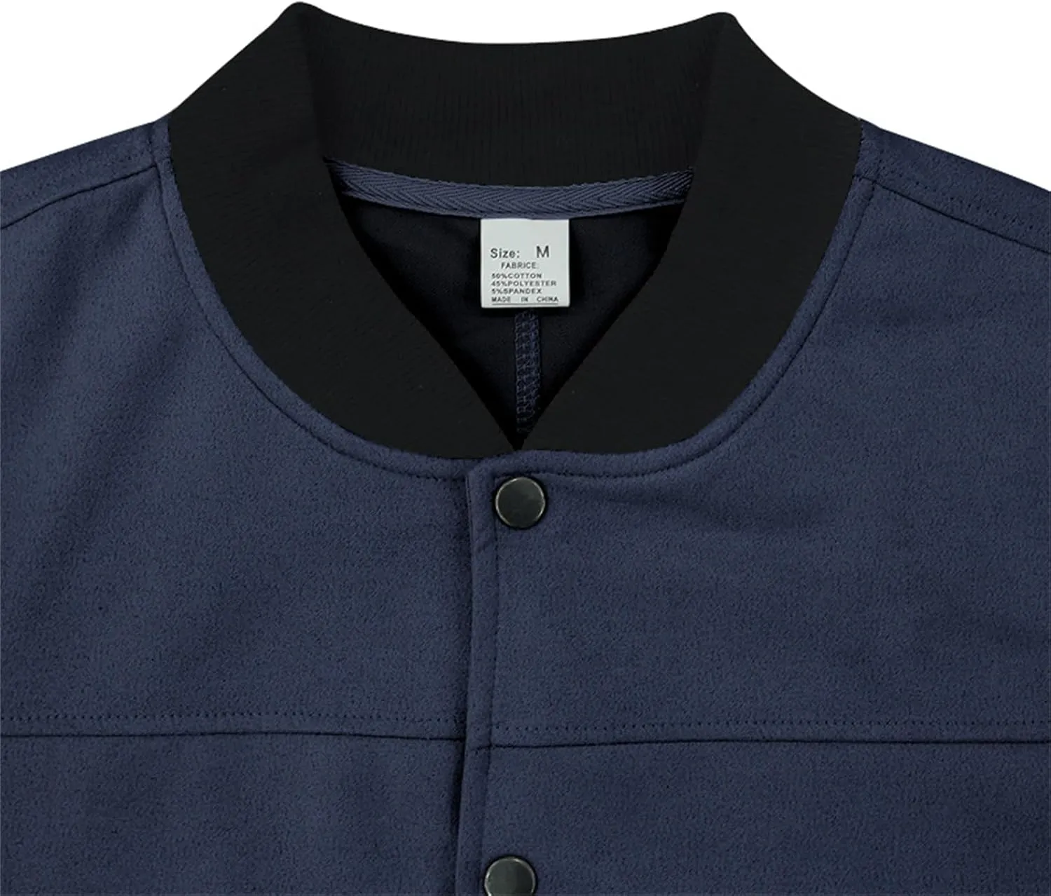 Men’s Suede Bomber Jacket Lightweight Classic Fit Snap Button Down Varsity Coat Casual Spring Fall Windbreaker