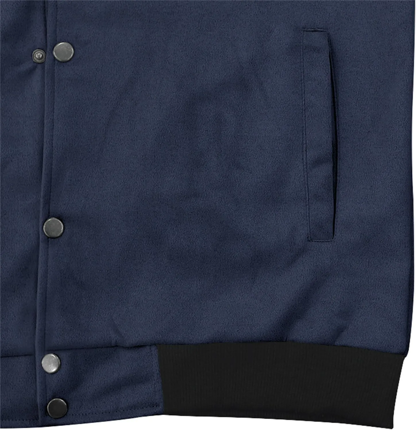 Men’s Suede Bomber Jacket Lightweight Classic Fit Snap Button Down Varsity Coat Casual Spring Fall Windbreaker