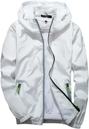 Men's Trench Coat Rain Jacket Windbreaker Lightweight Shell Raincoat With Hood For Golf Hiking Travel, M-7XL
