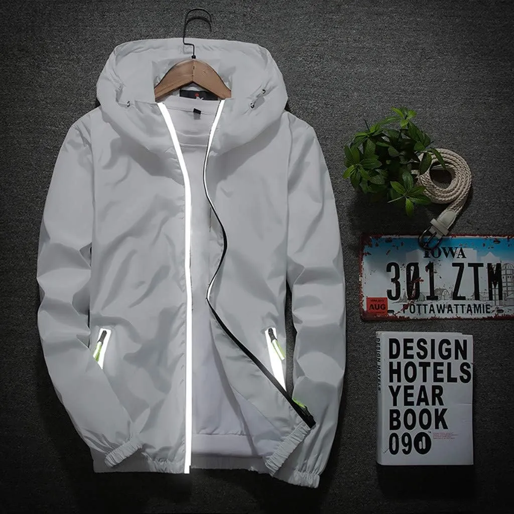 Men's Trench Coat Rain Jacket Windbreaker Lightweight Shell Raincoat With Hood For Golf Hiking Travel, M-7XL