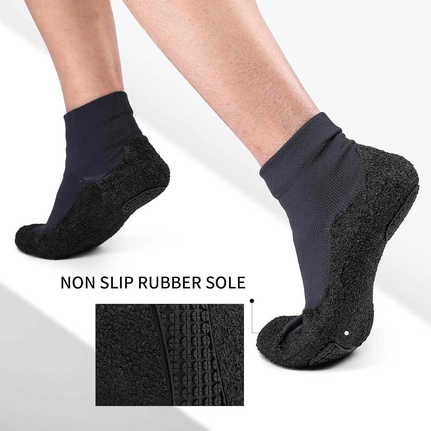 Mens Womens Barefoot Sock Shoes Minimalist Zero Drop Walking Shoes Comfortable Lightweight Ultra Portable Non Slip Multi-Purpose Fitness Workout Yoga Shoes