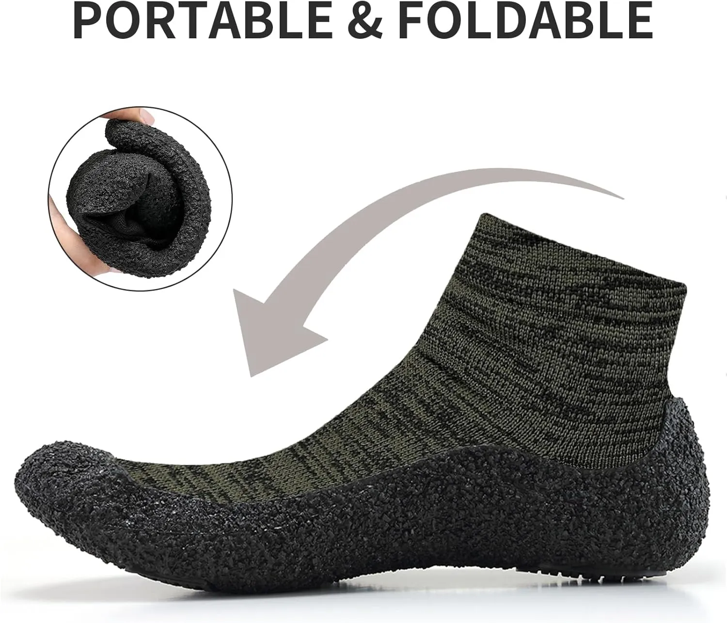 Mens Womens Barefoot Sock Shoes Minimalist Zero Drop Walking Shoes Comfortable Lightweight Ultra Portable Non Slip Multi-Purpose Fitness Workout Yoga Shoes