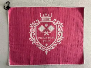 Microfiber Towel with Carabiner Hook - Multipurpose Athletic Towel for Tennis, Golf, Yoga & More - (Pink)