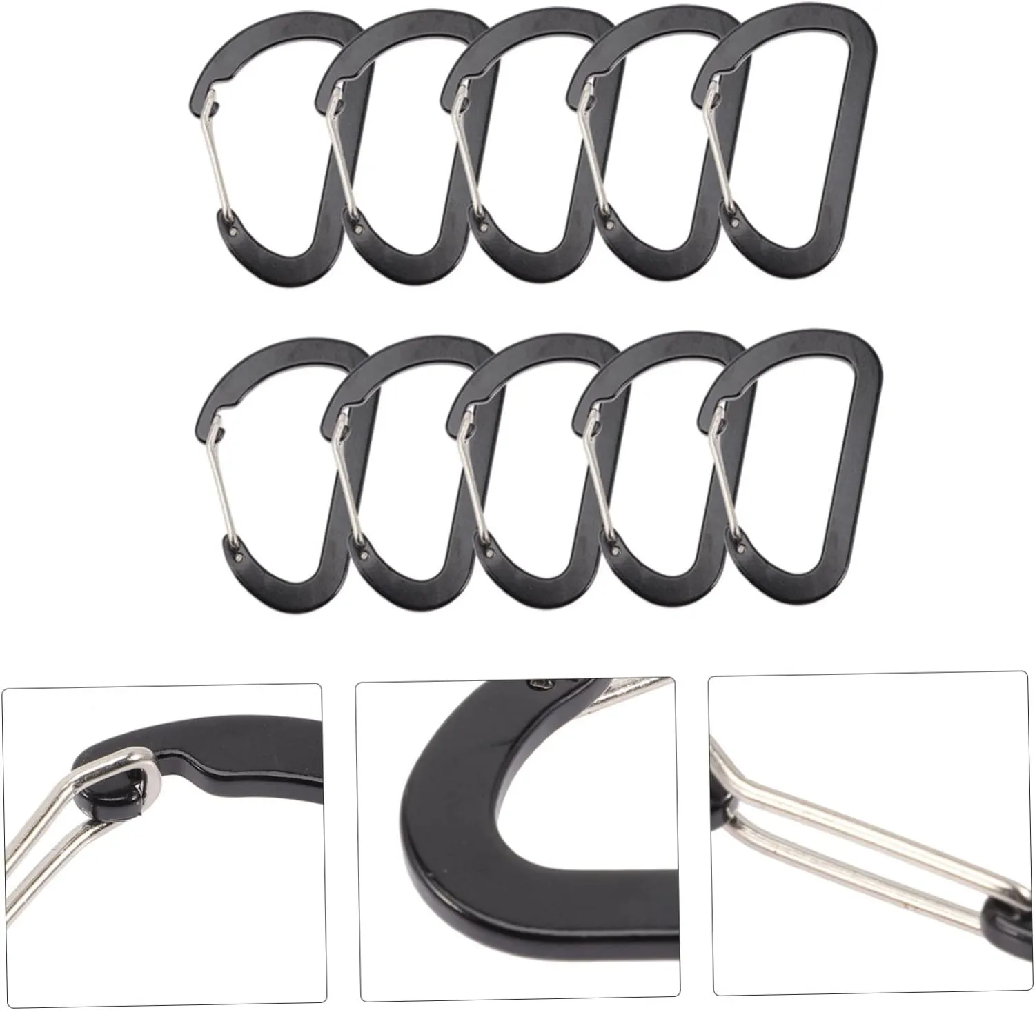 Milisten Carabiner Back Clips Hook Hanging Back Accessories Buckle Climbing Camping Spring Fixed Clip Key Ring