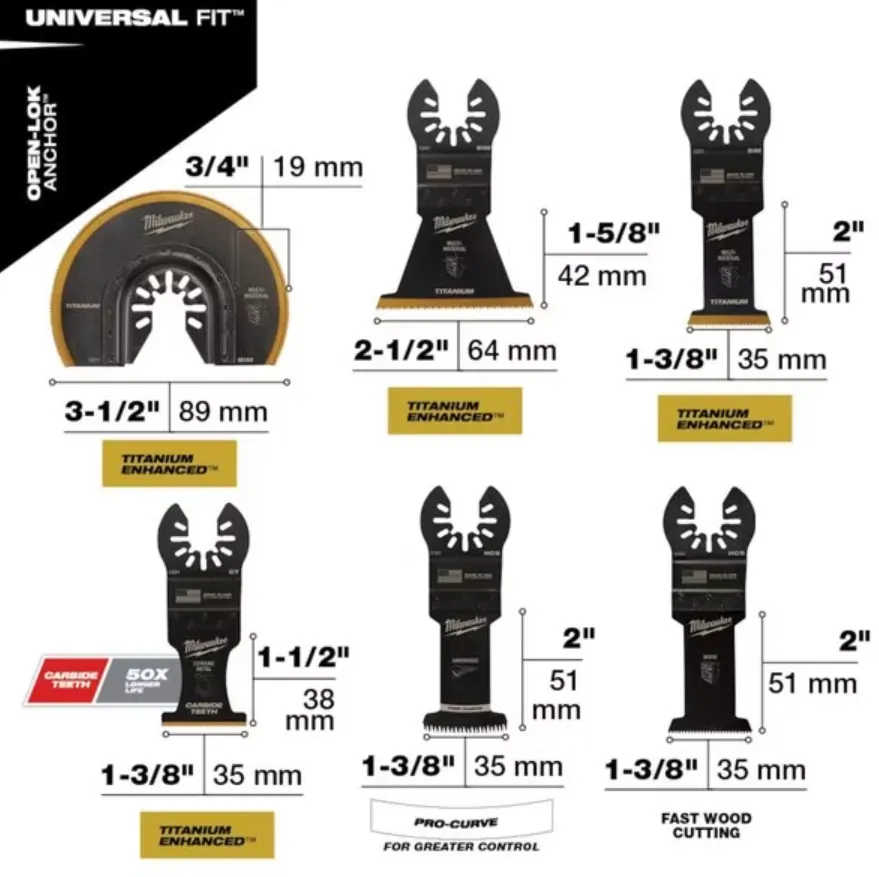 Milwaukee 49-10-9113 OPEN-LOK™ 9pc Multi-Tool Blade Variety Kit