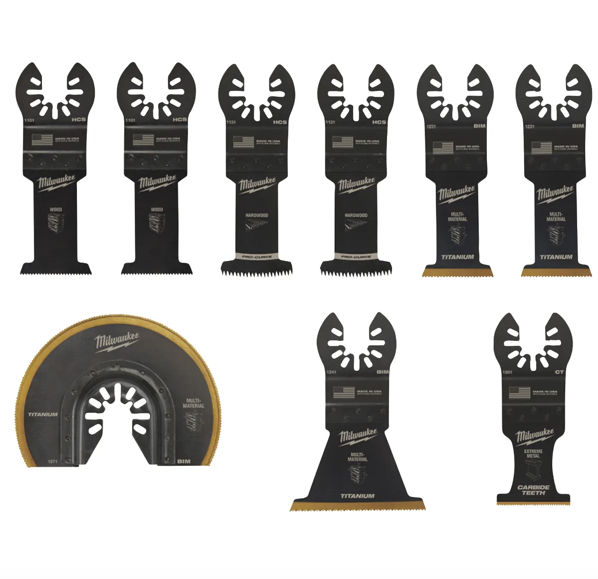 Milwaukee 49-10-9113 OPEN-LOK™ 9pc Multi-Tool Blade Variety Kit