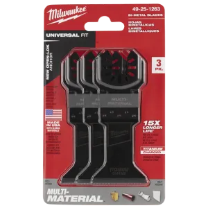 Milwaukee OPEN-LOK™ Titanium Enhanced Bi-Metal Metal Blade 3 Pack 49251263