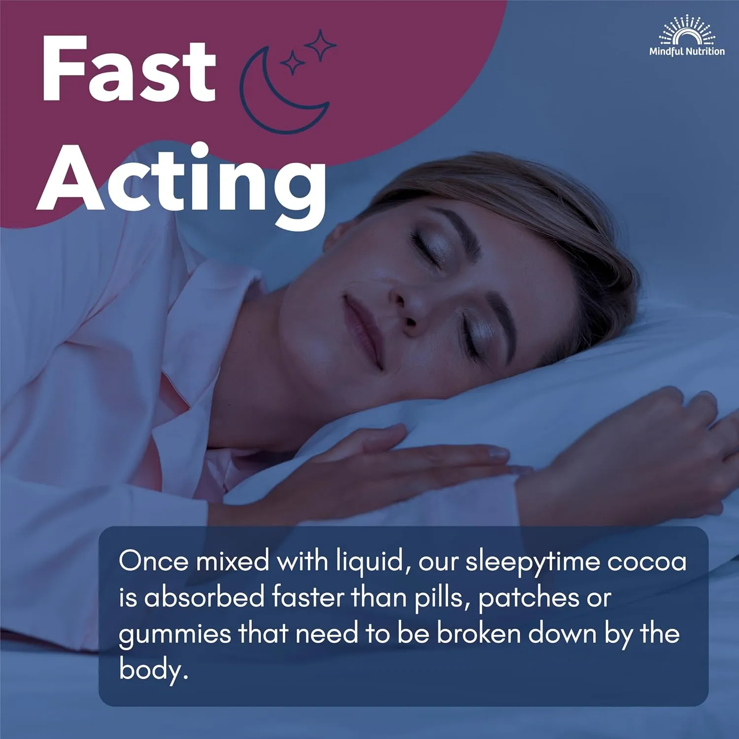 Mindful Evening Cocoa Mix Natural Sleep Aid, Melatonin 3mg, L-Theanine, GABA Supplements, Natural Calm Sleep Support Jet Lag Relief Stress Relief Calm Sleepy Cocoa Nighttime Hot Chocolate