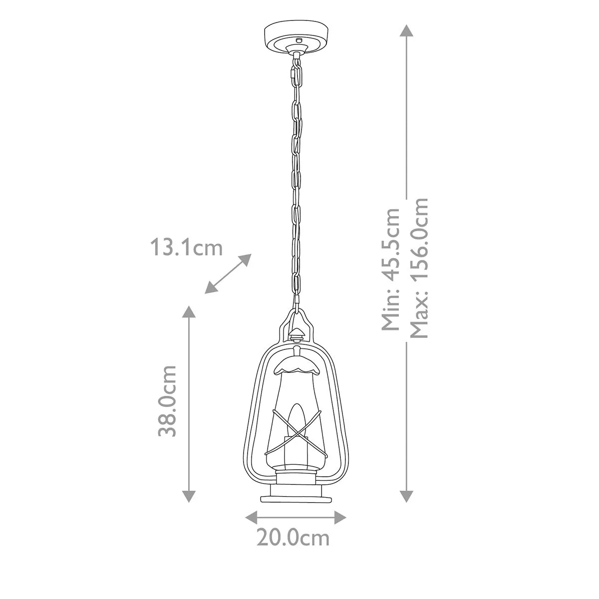 Miners 1 Light Chain Lantern | Old Bronze
