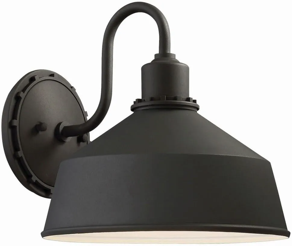 Minka Lavery Urban Industrial Outdoor Wall Light 71242-66 Mantiel Exterior Wall Lantern, 1-Light 100 Watts, Black
