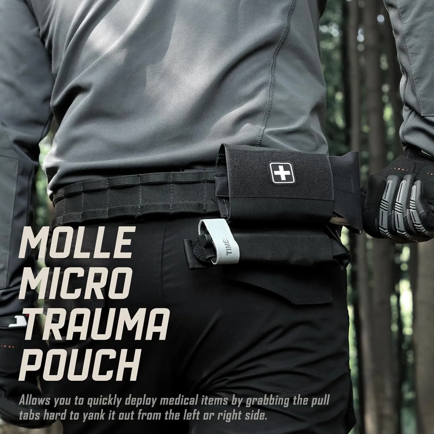 Molle IFAK Micro Trauma Pouch, Tactical First Aid Belt IFAK Bag Medical EMT Emergency Survival Med Pouch Small EDC Portable Pack with Tourniquet Hammock for Duty Belt Vest Hunting