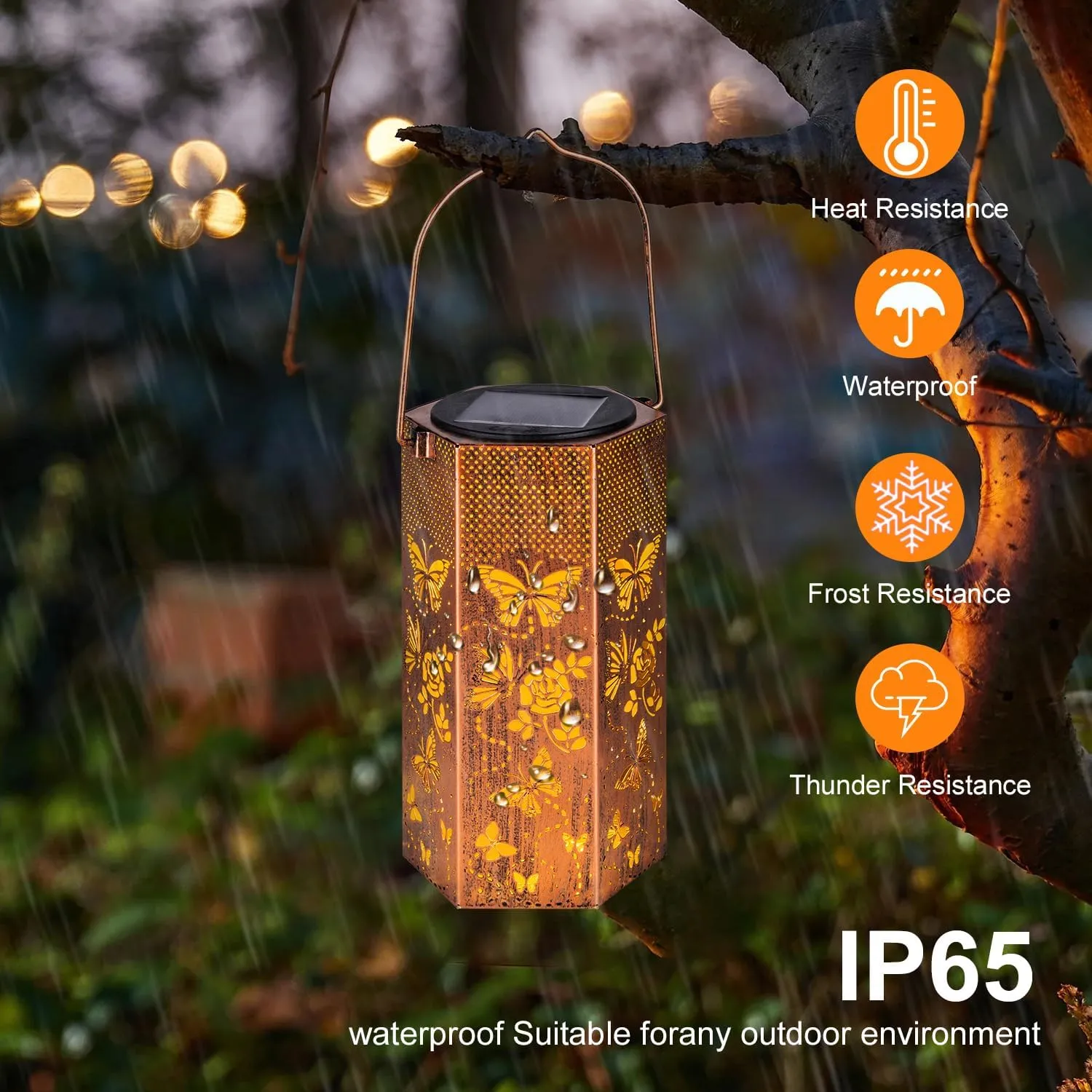 Mothers Day Gifts Butterfly Solar Lanterns Outdoor Waterproof - Birthday Gifts for Women, Mom, Butterflies Solar Lights Outdoor Hanging Garden Decor for Outside, Patio, Outdoor, Yard, Lawn, Balcony