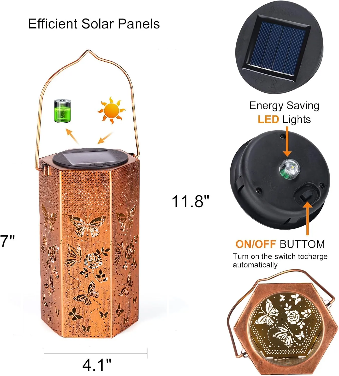 Mothers Day Gifts Butterfly Solar Lanterns Outdoor Waterproof - Birthday Gifts for Women, Mom, Butterflies Solar Lights Outdoor Hanging Garden Decor for Outside, Patio, Outdoor, Yard, Lawn, Balcony