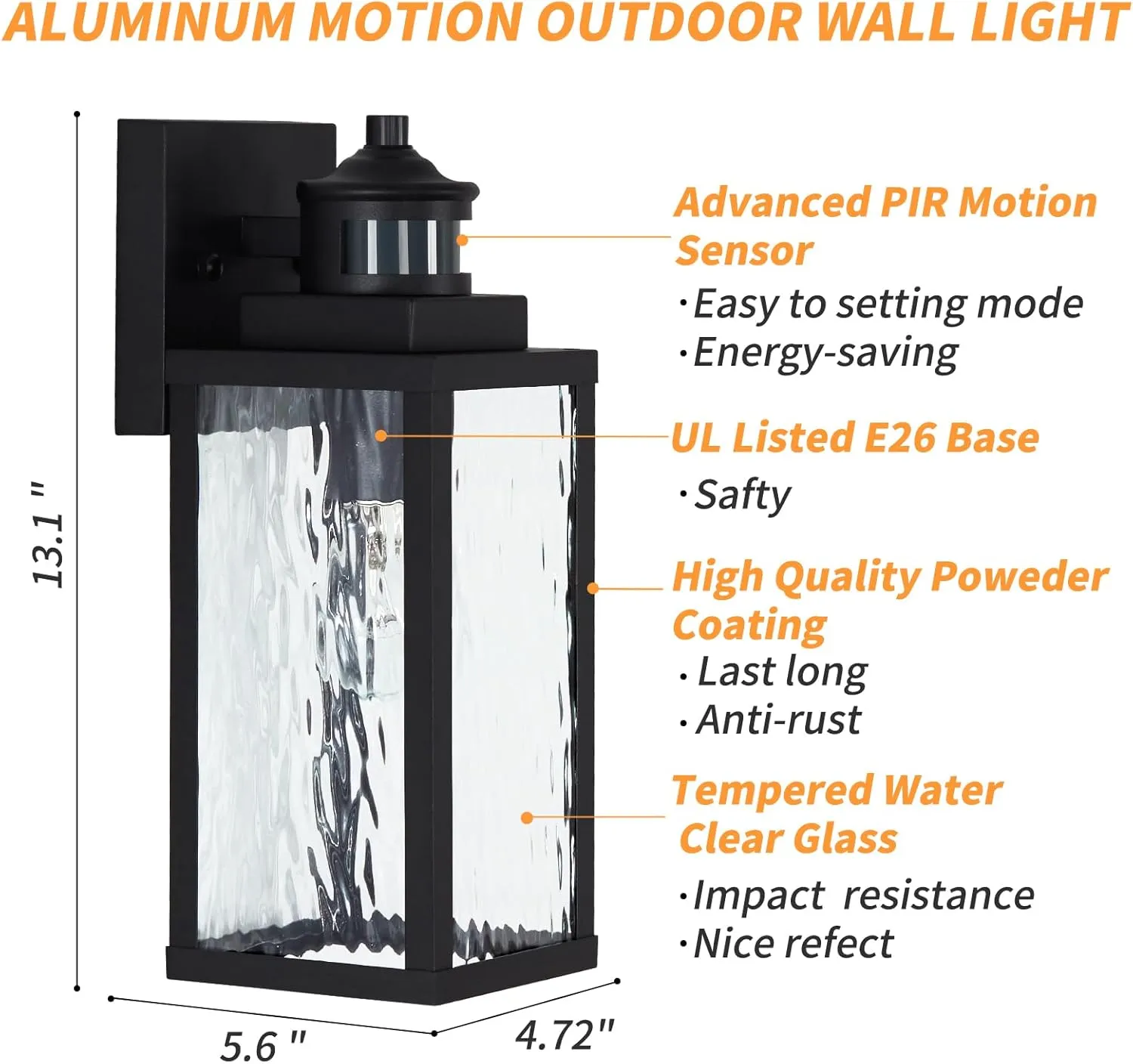 Motion Sensor Outdoor Wall Lights,Updated Dusk to Dawn Outdoor Lighting, Exterior Light Fixtures Wall Mount,Waterproof Porch Light Outside Lights for House