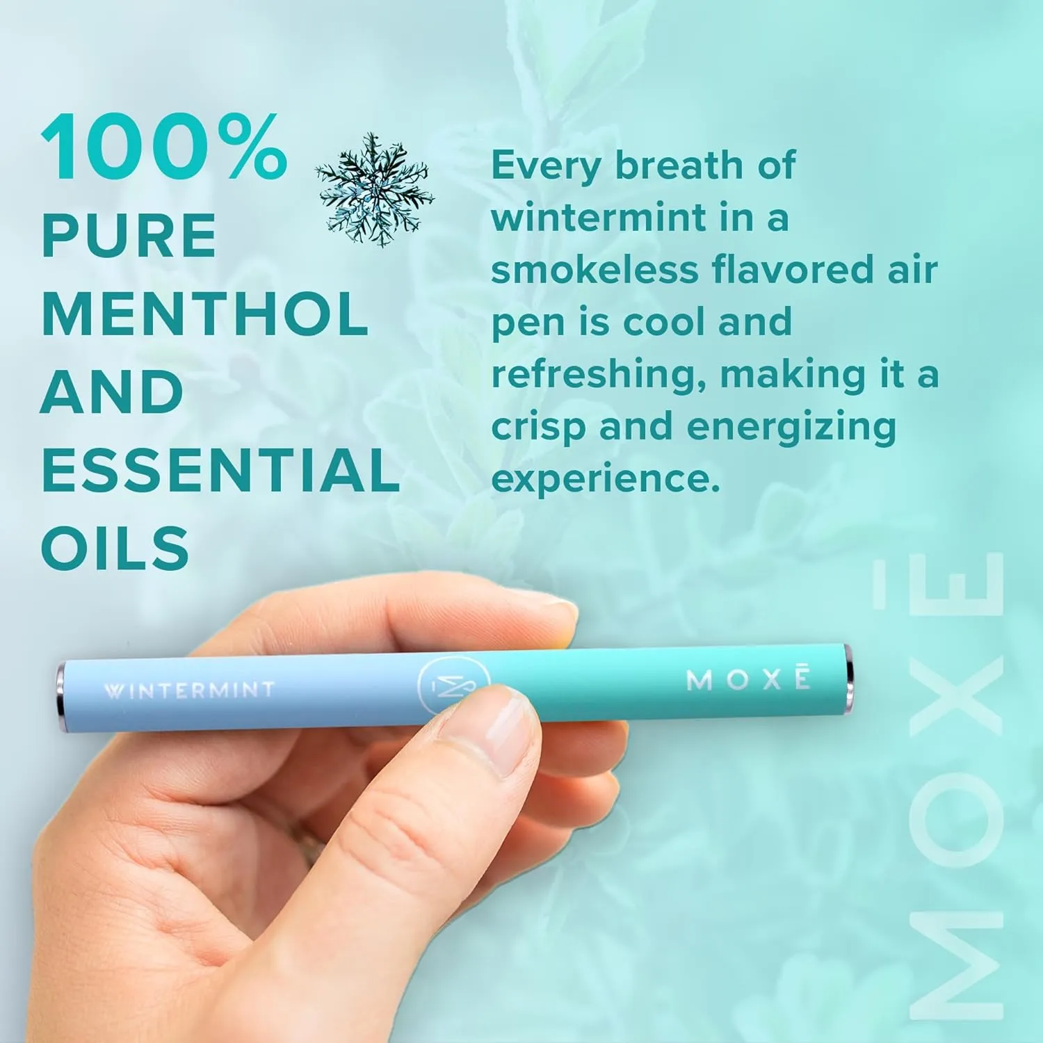 MOXE Natural Wintermint Air Inhaler | Non Electric Long-Lasting Flavored Air Refreshing Support | Oral Fixation Wintergreen & Menthol Essential Oils, Craving Relief