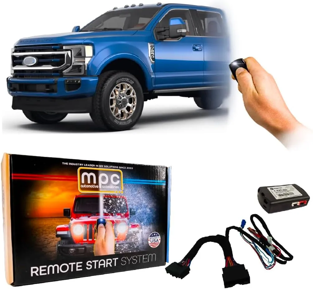 MPC Plug N Play Remote Starter Compatible with 2020-2022 Ford F-250 Super Duty |Gas| |Key to Start| |NO HONK-Lock-Unlock-Lock| with T-Harness OEM Key Fob Activated