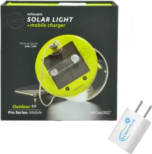MPOWERD Luci Pro Outdoor 2.0 Inflatable Solar Light Mobile Charging Bundle with USB Wall Plug