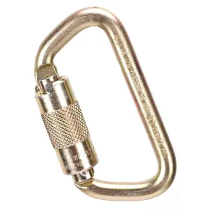 MSA 10089205 Carabiner - Gate Opening: 9/16" (14mm), Length: 4.094", Lock Type: Auto-Locking, Material: Steel, Color: Bare Aluminum, Shape: D-Shape, Durable
