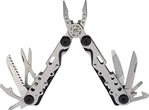 MT-45 Katz Brushed Stainless Steel Handles Multi Tool   Black Belt Sheath