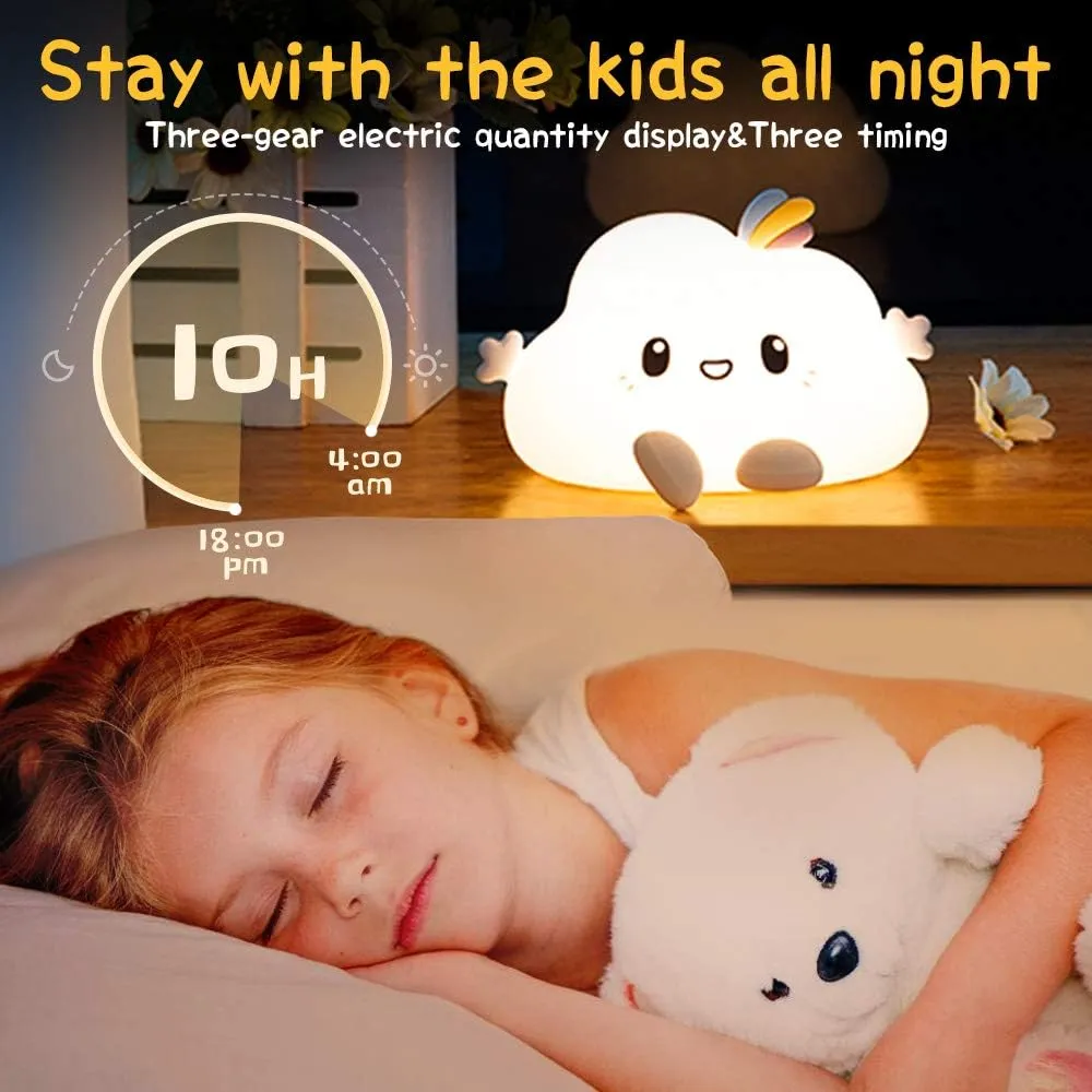 Mubarek LED Cloud Lights - 16 Color Silicone Cloud Lamp, Dimmable, Portable Rechargeable, Cute Kawaii Gifts