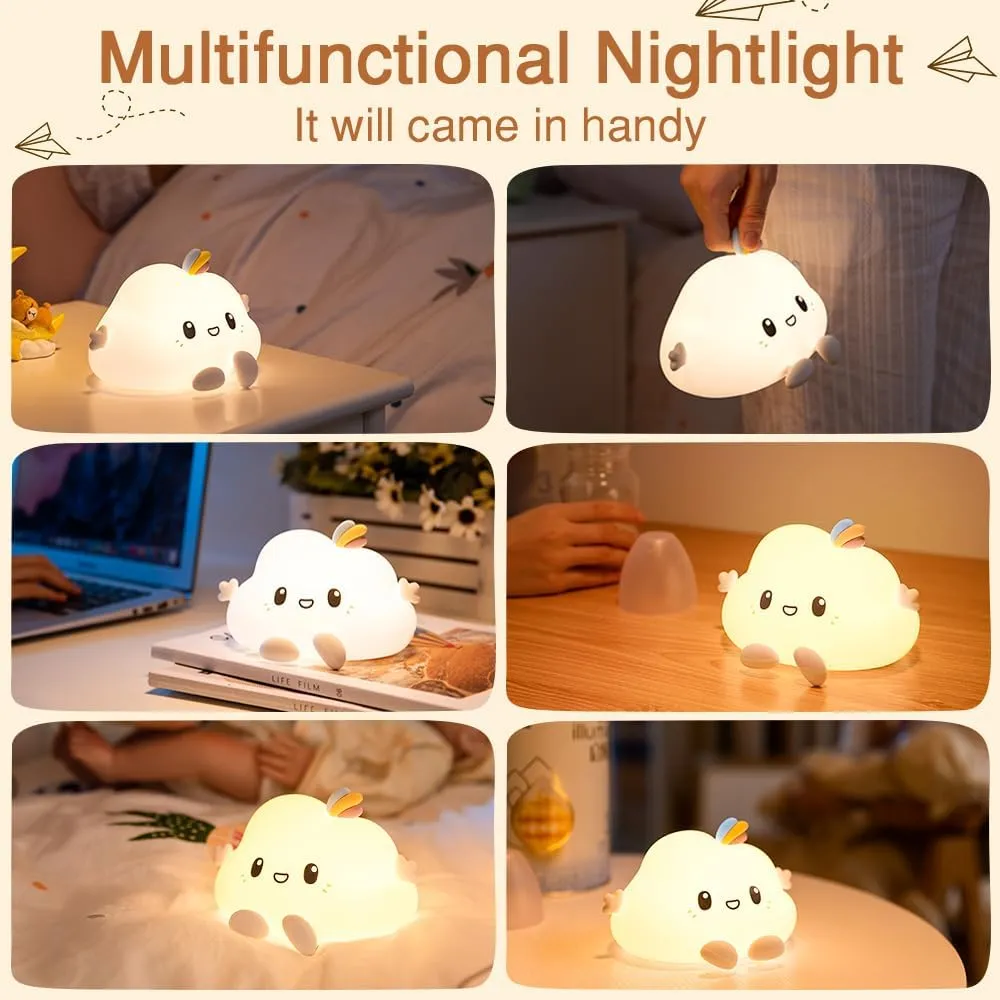 Mubarek LED Cloud Lights - 16 Color Silicone Cloud Lamp, Dimmable, Portable Rechargeable, Cute Kawaii Gifts
