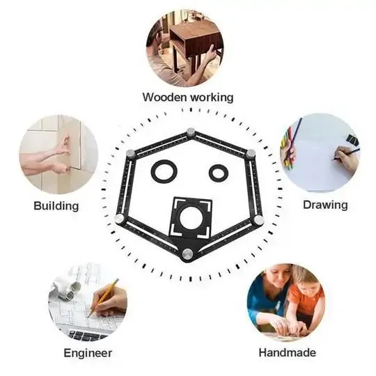 Multi-Angle Measuring Folding Ruler
