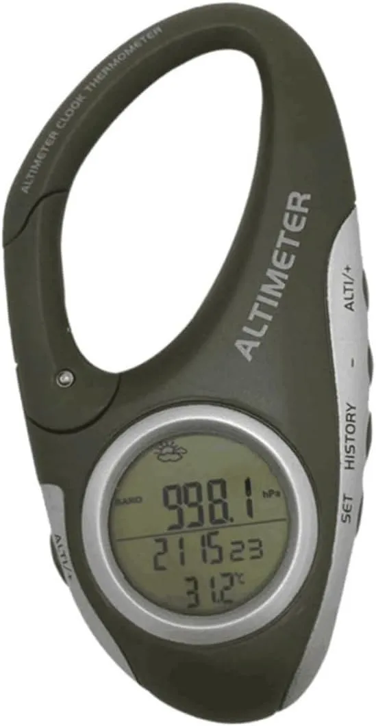 Multi-Function Carabiner Altitude Meters Lightweight Thermometer for Hiking