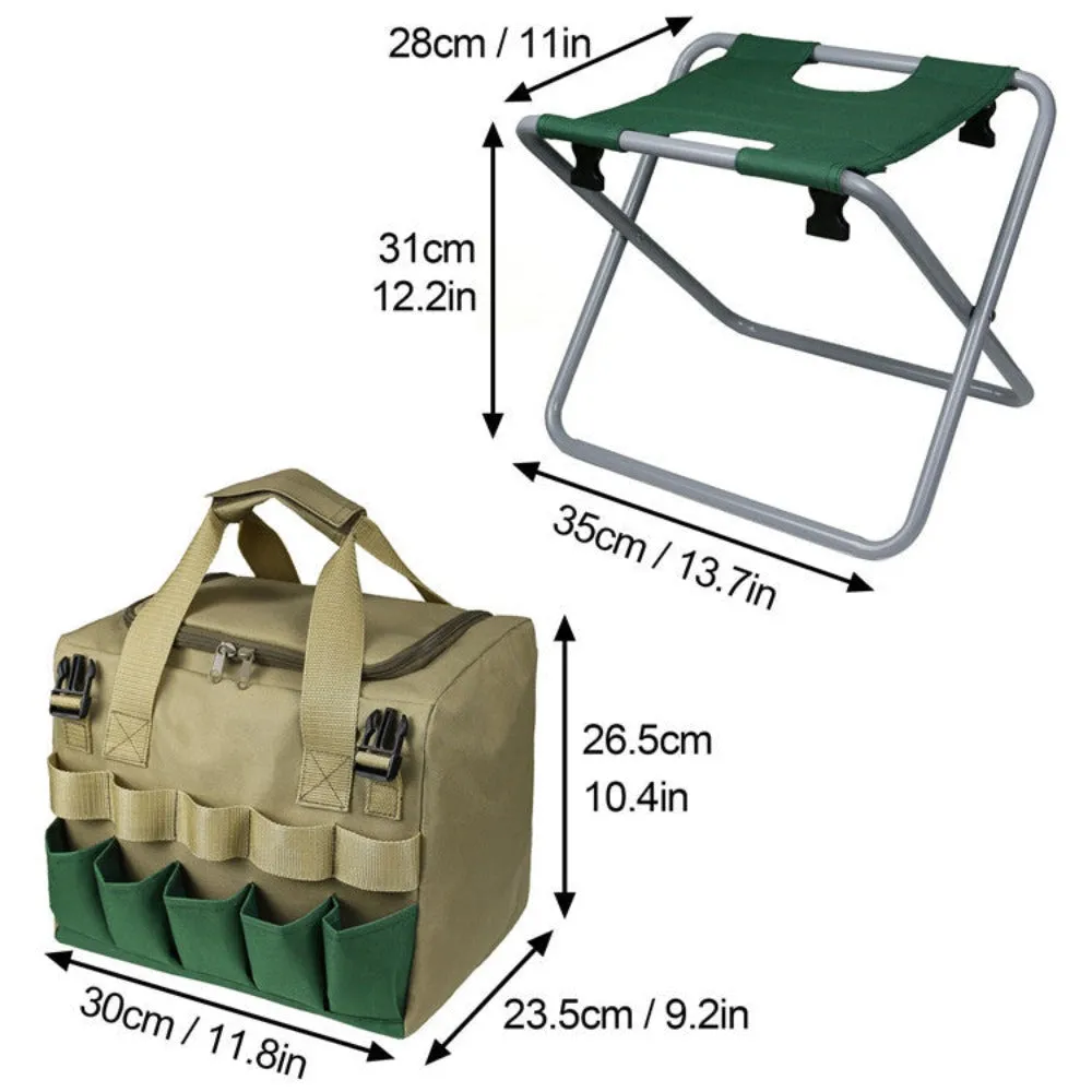 Multi Function Gardening Tool Storage Bag with Detachable Mini Chair
