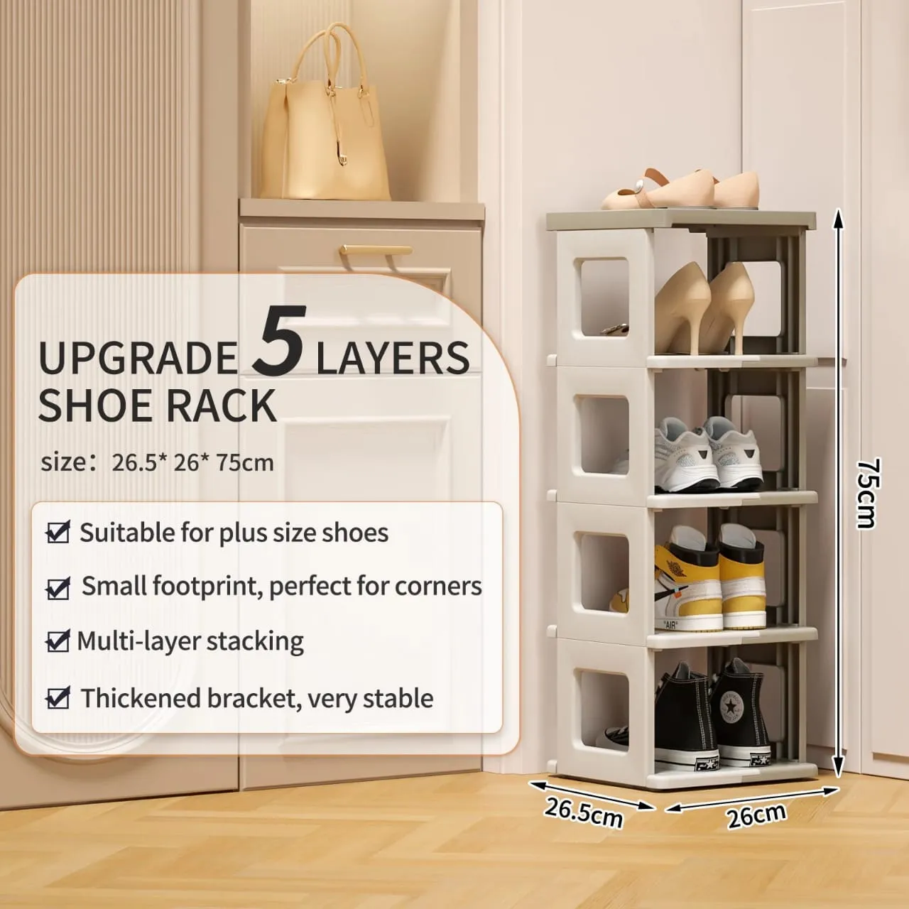 Multi-layer Foldable Shoe Rack Shelf, Portable Shoe Organizer For Home, Office