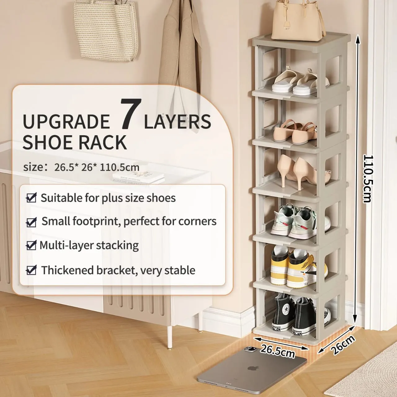 Multi-layer Foldable Shoe Rack Shelf, Portable Shoe Organizer For Home, Office